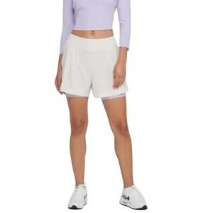 Bad Birdie Women Range Golf Shorts L Whisper White Purple Stretch Athleisure NWT
